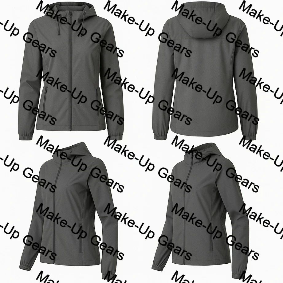 Ladies RainReady lightweight golf shell in misty grey with DWR and stowable hood