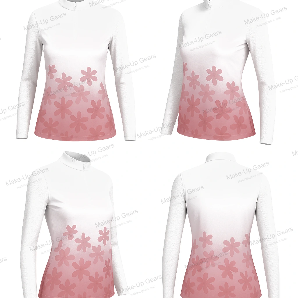 Nordic Bloom Fade Polo - Frost Rose (Sleeveless) ART-MLGP-1189