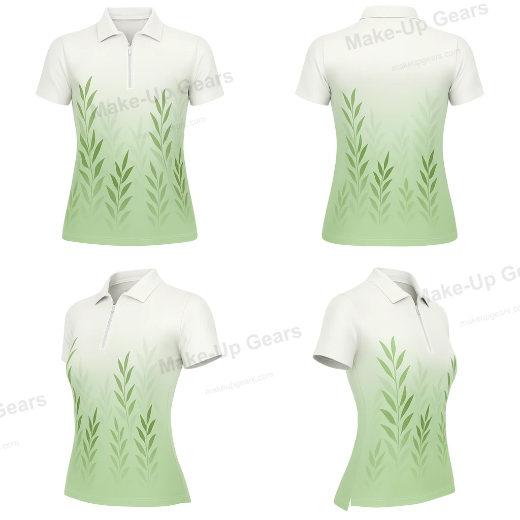 Nordic Bloom Fade Polo - Frost Rose (Mesh Sleeve) ART-MLGP-1190