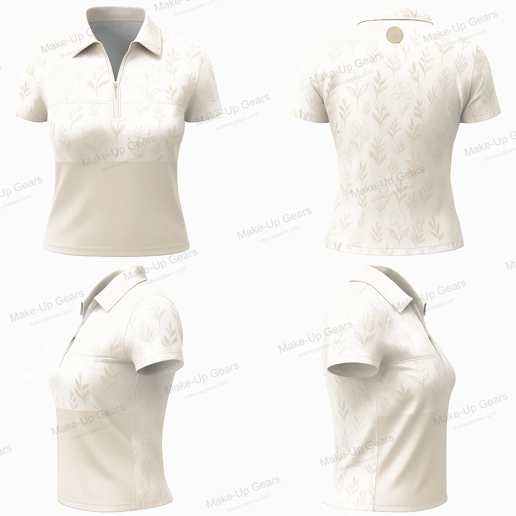 Brookside Floral Zip Polo ART-MLGP-1200