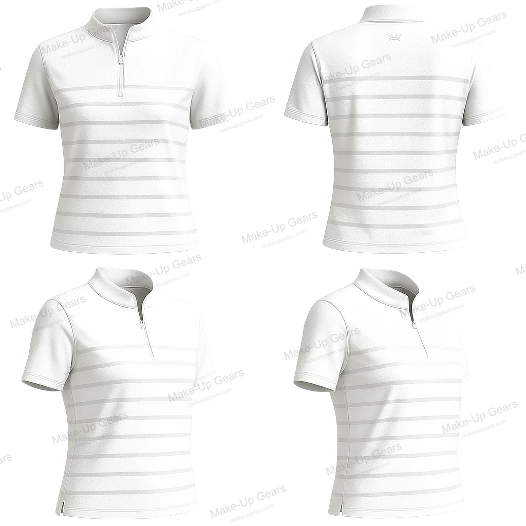 Oceana Stripe ¼ Zip Polo – White Wave Edition ART-MLGP-1204