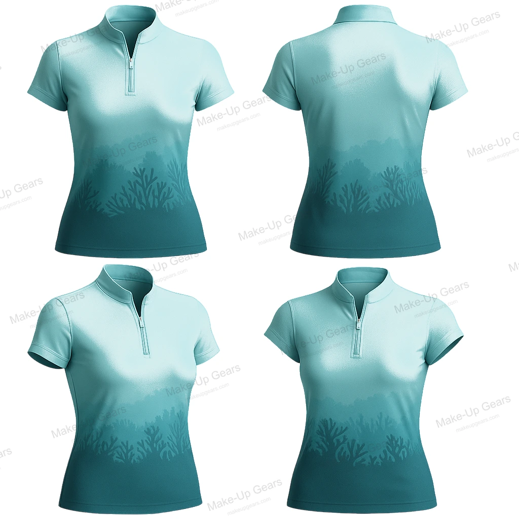 Coral Reef Zip Polo – Coral Dawn Edition ART-MLGP-1209