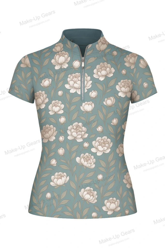 Driftwood ¼ Zip Polo – Coral Bloom ART-MLGP-1222