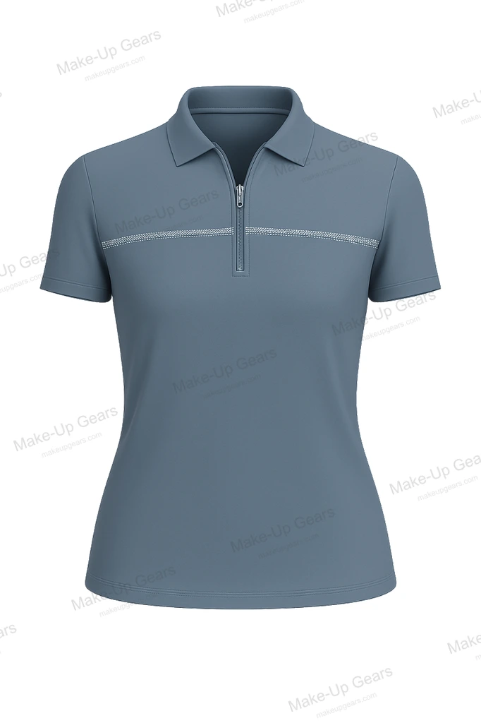 Horizon Zip Polo Minimal horizon line with fine chest band for an ART-MLGP-1232