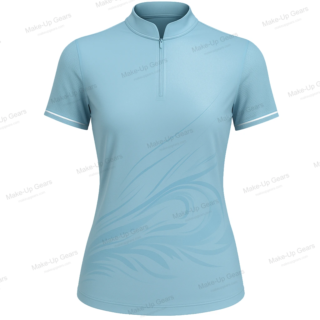 Windchill Zip Polo Wind pattern sublimation with airflow mesh sleeves for ART-MLGP-1236