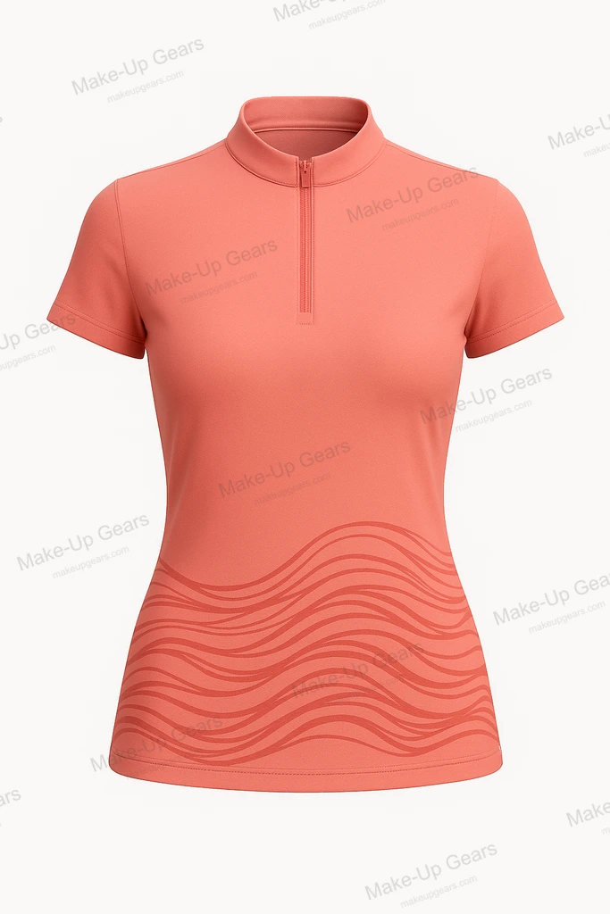 Coral Wave Zip Polo – Wave Coral ART-MLGP-1247
