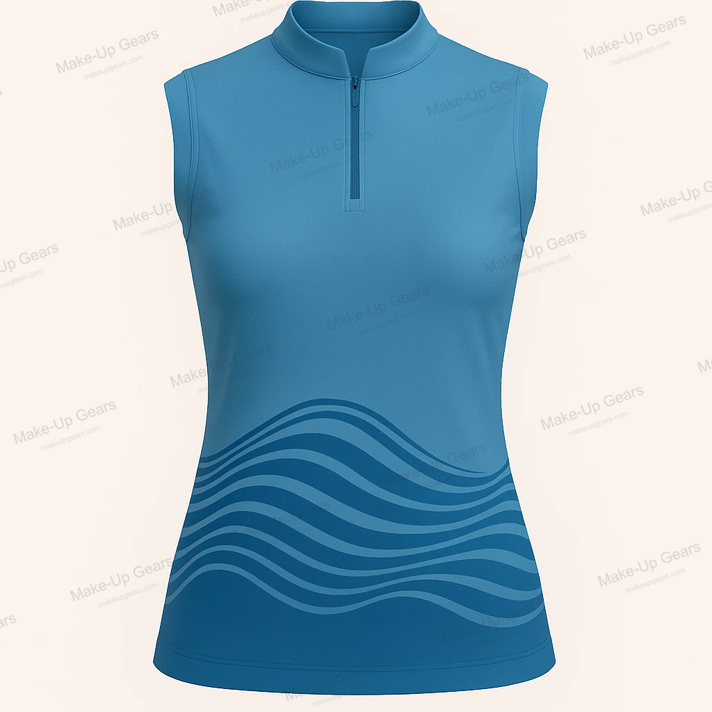 Coral Wave Zip Polo – Wave Blue ART-MLGP-1248