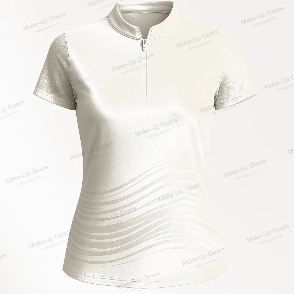 Coral Wave Zip Polo – Wave Cream ART-MLGP-1249