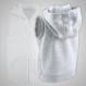 White Tech Stretch Sleeveless Hoodie for Men