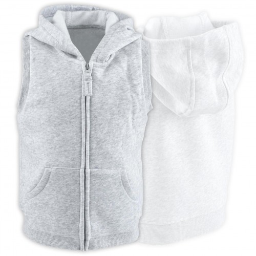 White Tech Stretch Sleeveless Hoodie for Men